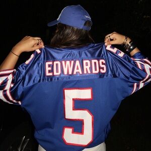 2010 Reebok NFL Trent Edwards #5 Buffalo Bills Quarterback & Captain Jersey